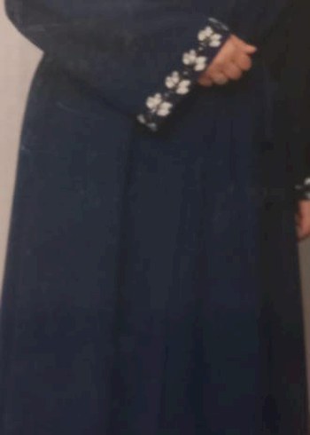 Lacivert Uzun Kollu Kadın abaya takım - Görsel 4