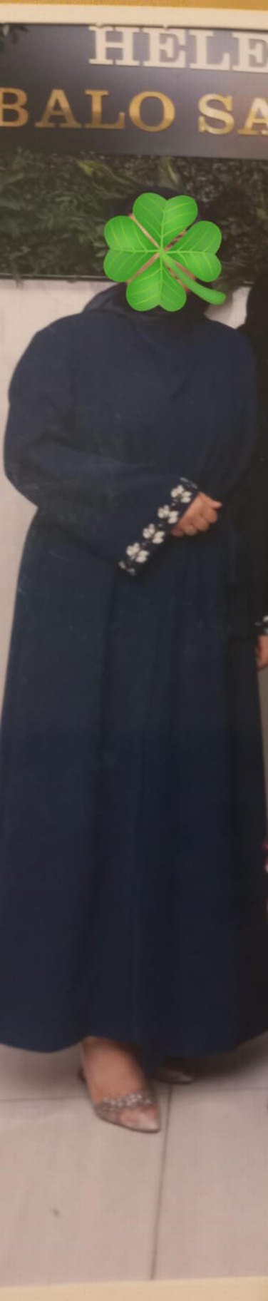 Lacivert Uzun Kollu Kadın abaya takım - Görsel 4