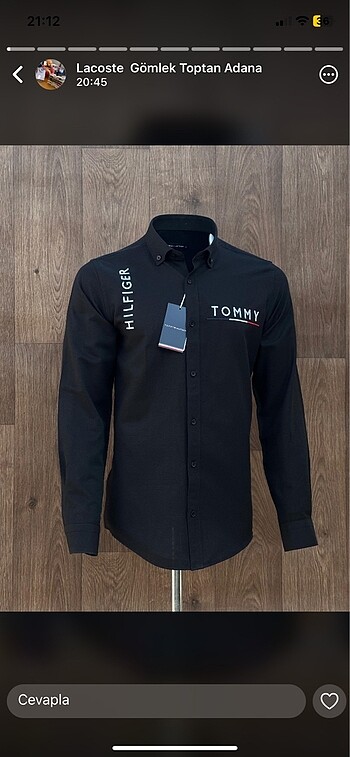 Tommy Hilfiger Nakışlı Siyah Gömlek