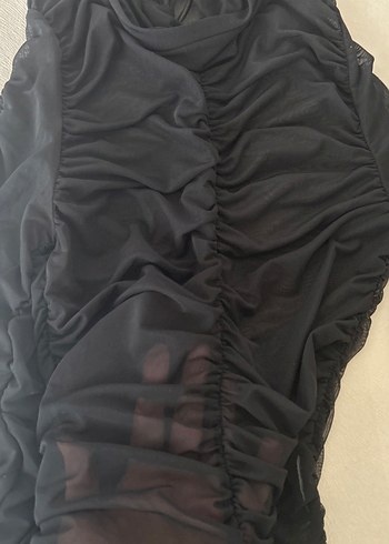 Uzun Siyah Drapeli Gotik Kadın buluz - Görsel 3