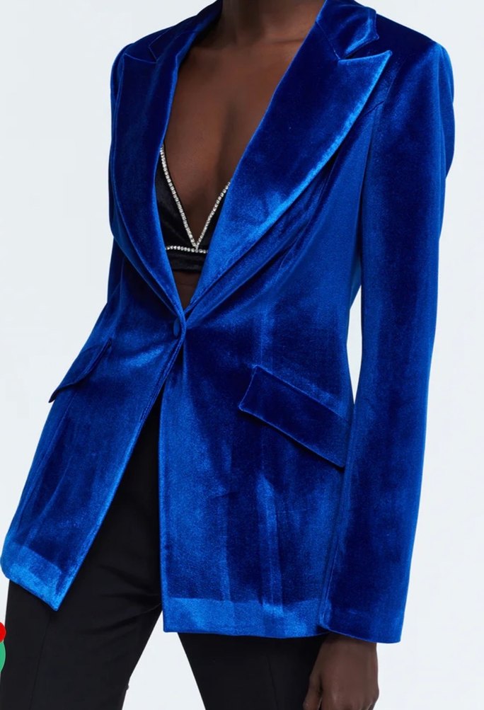 Kadın Mavi Saten Uzun Ceket ve büstiyer - Görsel 5