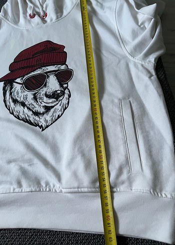 xl Beden beyaz Renk Bad Bar marka Kapüşonlu Baskılı Kadın Sweatshirt
