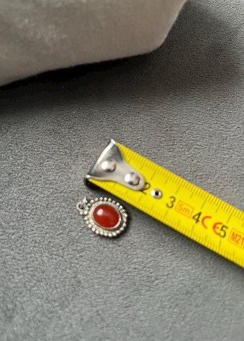 Akik taşlı gerçek hümüş Kadın Kolye Ucu - Görsel 3