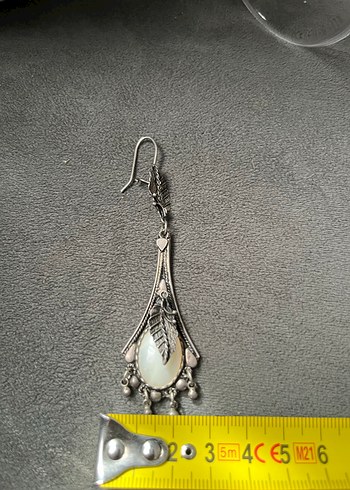 Opal taşlı gerçek gümüş küpe - Görsel 3