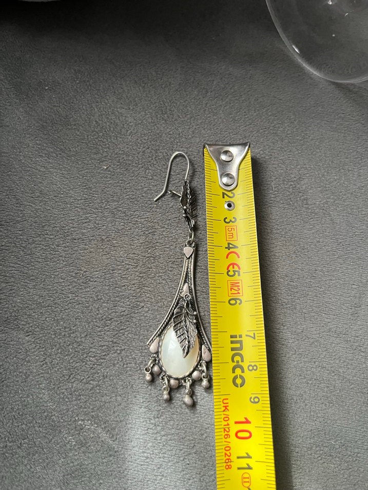 Opal taşlı gerçek gümüş küpe - Görsel 2