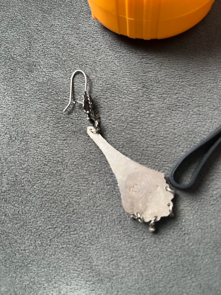 Opal taşlı gerçek gümüş küpe - Görsel 4