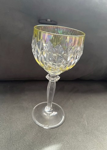 60 yıllık Kristal sarı Desenli Kadeh - Görsel 4