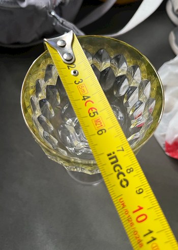 60 yıllık Kristal sarı Desenli Kadeh - Görsel 5