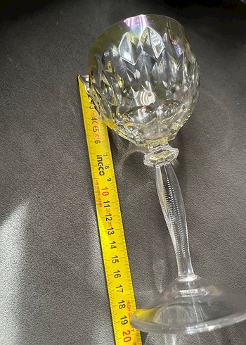 60 yıllık Kristal sarı Desenli Kadeh - Görsel 3