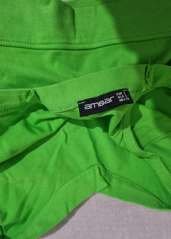 Yeşil V Yakalı Kadın Crop Top - Görsel 3