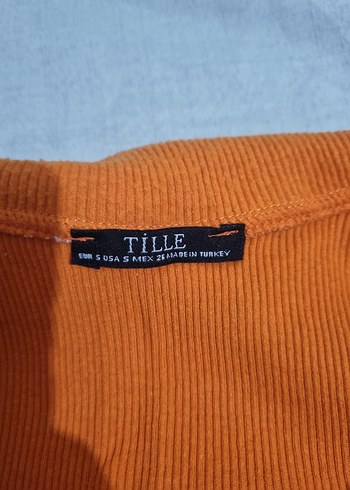 Turuncu V Yaka Uzun Kollu Triko Kazak - Görsel 3