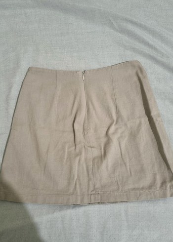 Bej Kadın Keten Midi Etek - Görsel 2