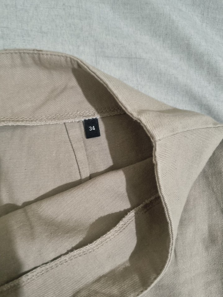 Bej Kadın Keten Midi Etek - Görsel 4