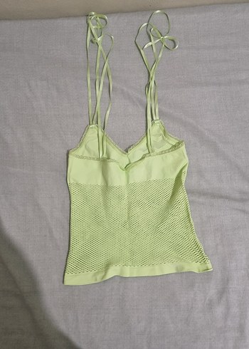 Yeşil Dantelli V Yaka İnce Askılı Atlet - Görsel 2