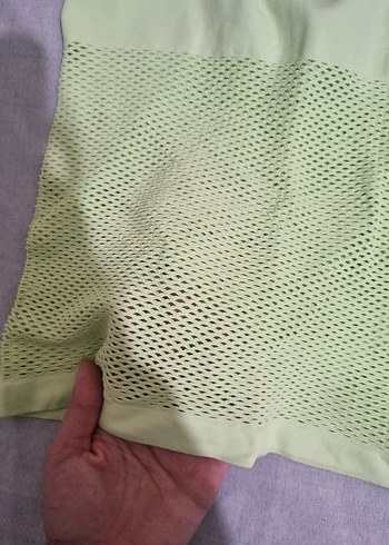 Yeşil Dantelli V Yaka İnce Askılı Atlet - Görsel 3