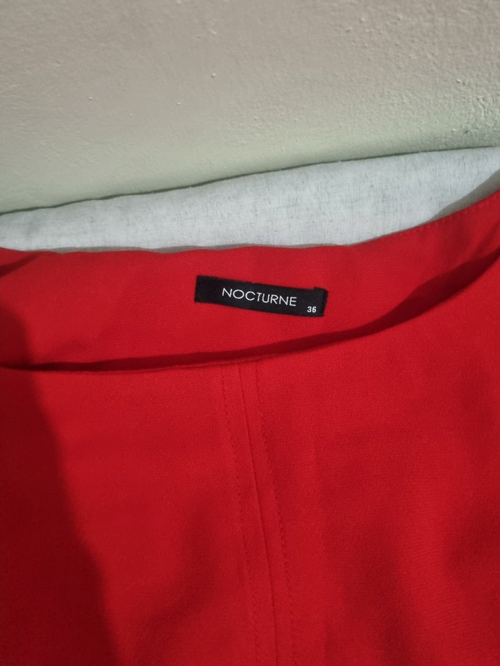 Nocturne Kırmızı Midi Kadın Salaş Elbise - Görsel 2