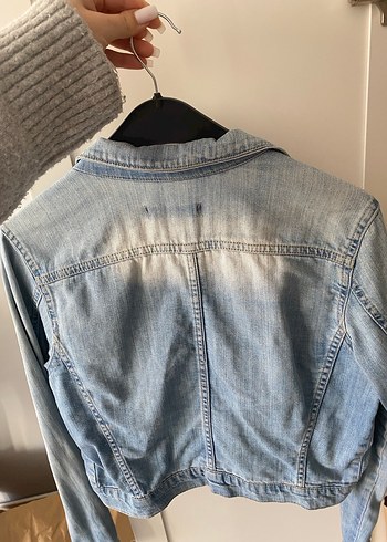 Düğmeli Mavi Kadın Denim Ceket - Görsel 2