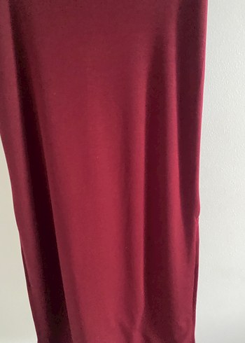 Bordo Drapeli Kadın Uzun Etek - Görsel 2