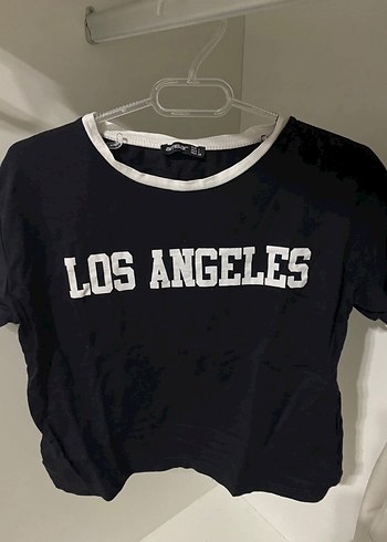 Kısa Kollu Siyah Los Angeles Baskılı Tişört