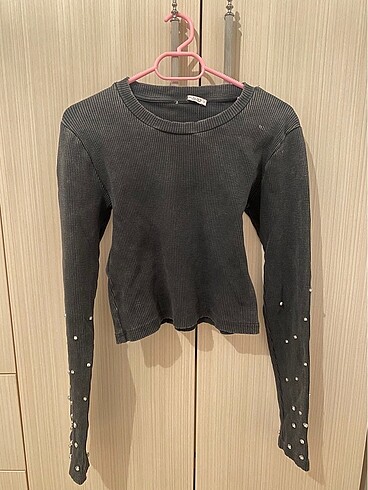 Zara kolları taşlı crop