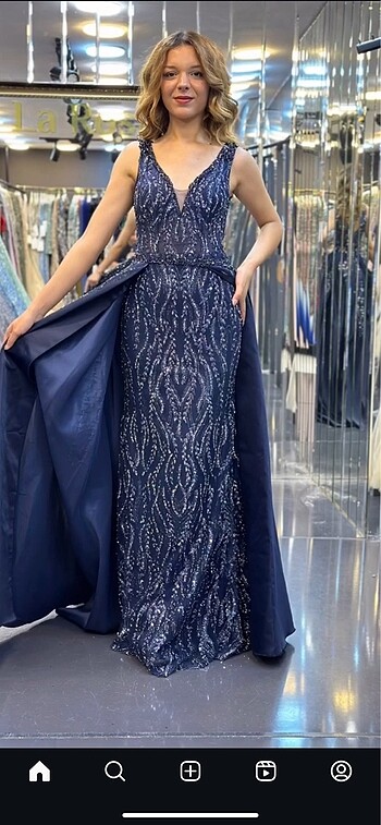 Alfabeta Haute couture lacivert abiye