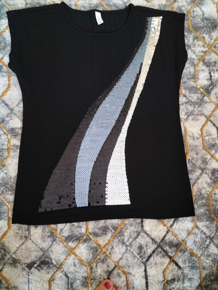 Siyah Payetli çok şık üst giyim - Görsel 2