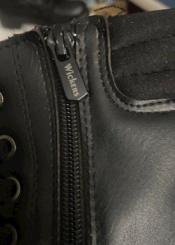 Siyah Deri Biker Kadın Botları - Görsel 3