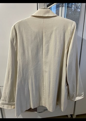 Keten dokulu ceket - Görsel 3