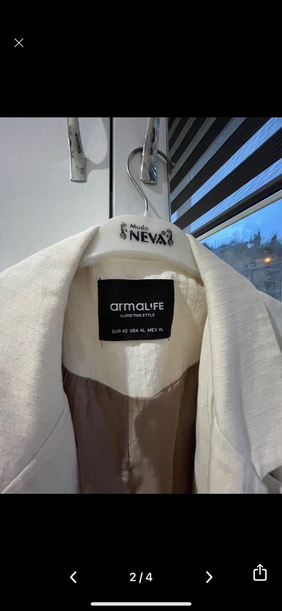 Keten dokulu ceket - Görsel 2