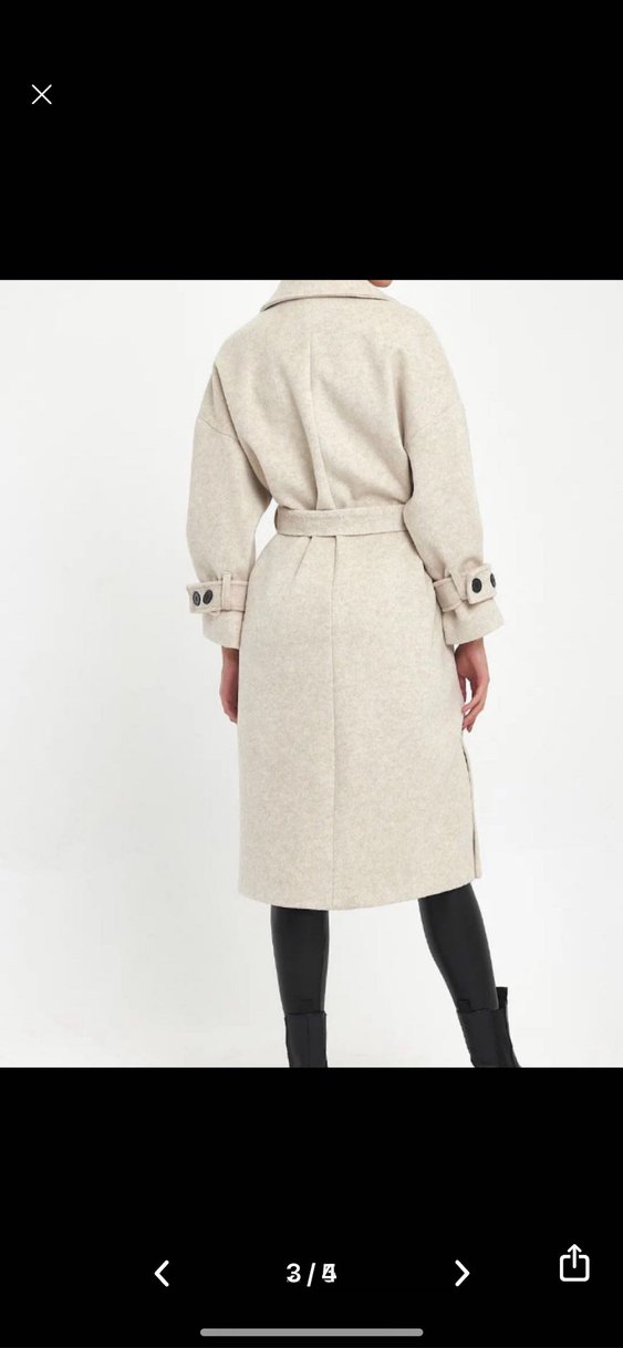 Taş rengi premium kaşe kaban - Görsel 2