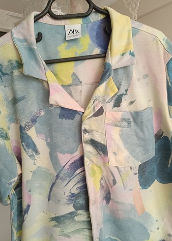 44 Beden Pastel Renkli Zara pamuklu gömlek