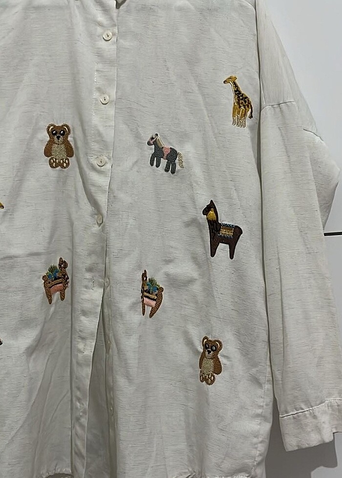 Vintage Tarzı Nakışlı Gömlek ? 36/38 Beden Uyumlu - Görsel 2