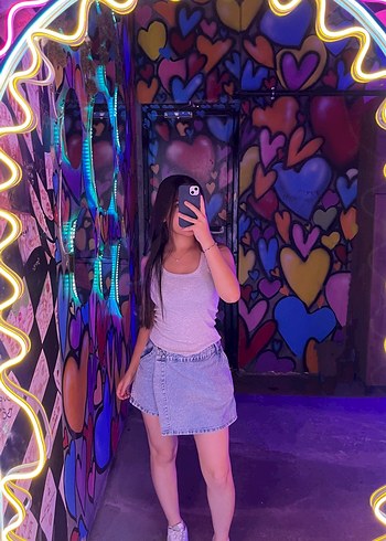 Mavi Denim Midi Etek - Görsel 2