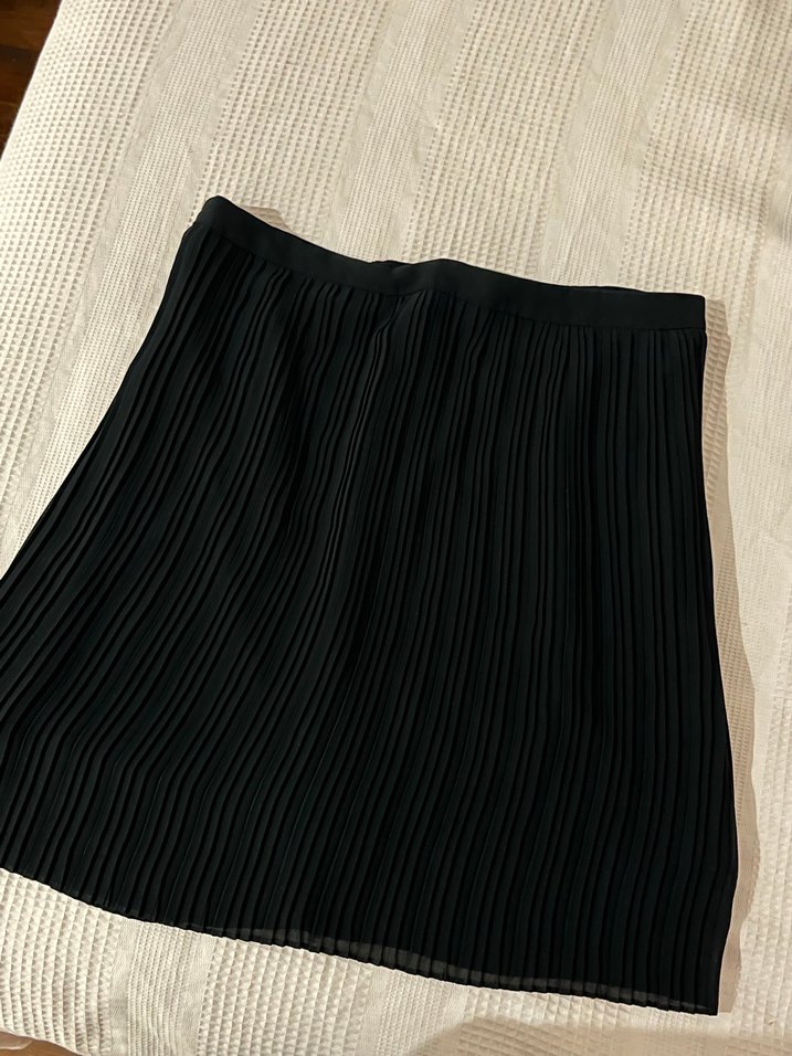 Kadın Siyah Piliseli Mini Etek - Görsel 2