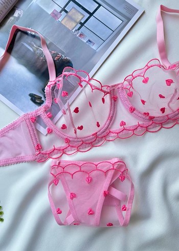 Nakışlı Pembe Mini Bohem Sütyen - Görsel 2