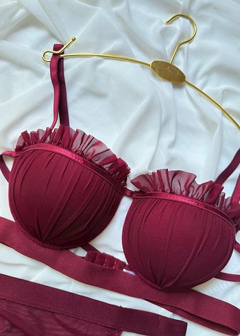 Bordo Bohem Midi Sütyen Takımı - Görsel 5