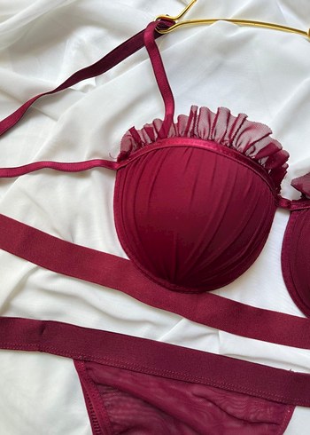 Bordo Bohem Midi Sütyen Takımı - Görsel 4