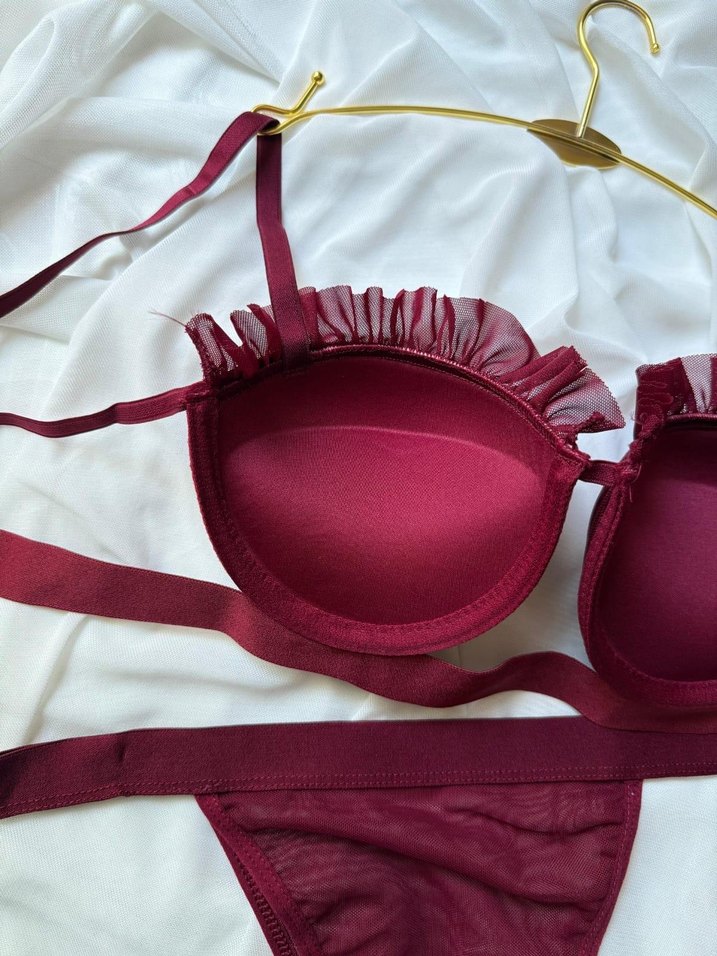 Bordo Bohem Midi Sütyen Takımı - Görsel 3