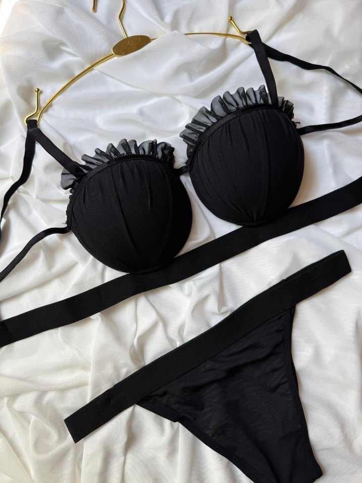 Parisian Goth Mini Siyah Sütyen - Görsel 2