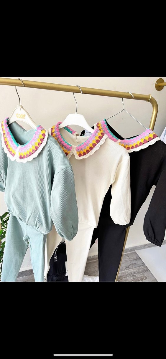 Nakışlı yaka detaylı zara takım - Görsel 5