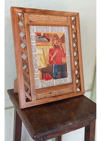 Tasarımcı Rattan resim çerçevesi