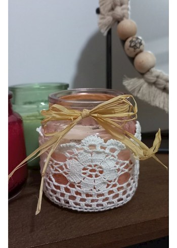 Tasarımcı Pink rose mum
