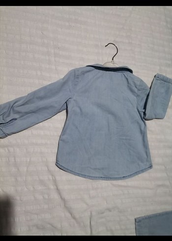 Kız Çocuk Denim Gömlek ve Pantolon Takımı - Görsel 4