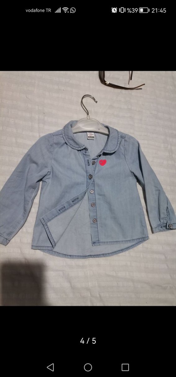 Kız Çocuk Denim Gömlek ve Pantolon Takımı - Görsel 3