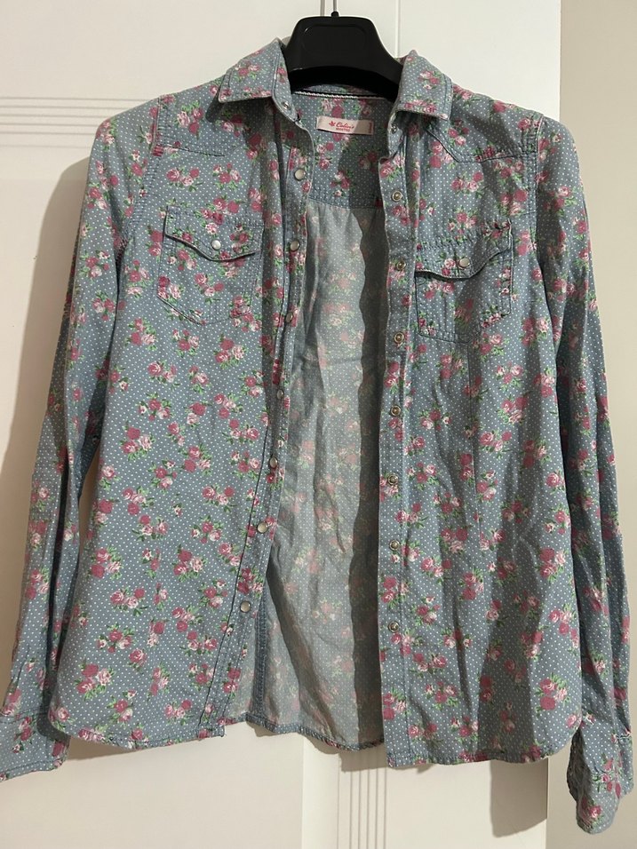 Çiçek Desenli uzun kollu gömlek - Görsel 2