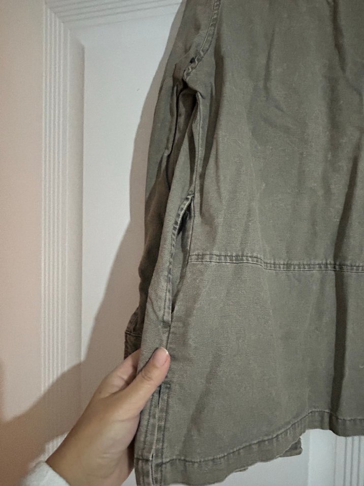 Bej Düğmeli Kadın Denim Ceket - Görsel 4