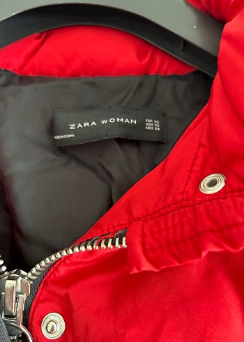 Kırmızı Fermuarlı Kadın Kışlık Ceket - Görsel 5