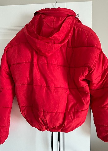 Kırmızı Fermuarlı Kadın Kışlık Ceket - Görsel 3