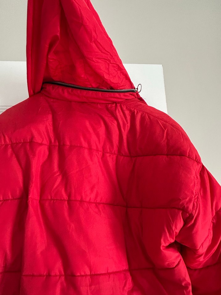 Kırmızı Fermuarlı Kadın Kışlık Ceket - Görsel 4