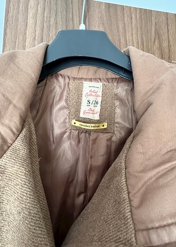 Kahve Düğmeli Midi Kadın Yün Kaban - Görsel 4